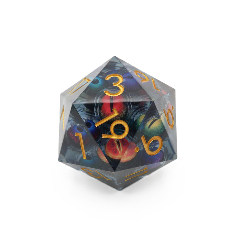 Hydra's Eyes | Giant D20 Moving Eye DnD Dice | Acrylic RPG Gaming Dice
