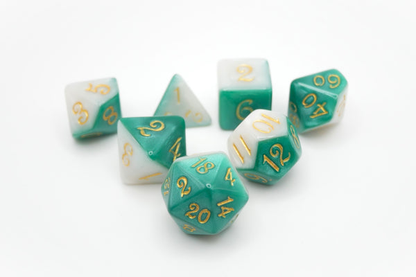 Two-Faced Iguana - 7 Piece DnD Dice Set | Acrylic RPG Gaming Dice