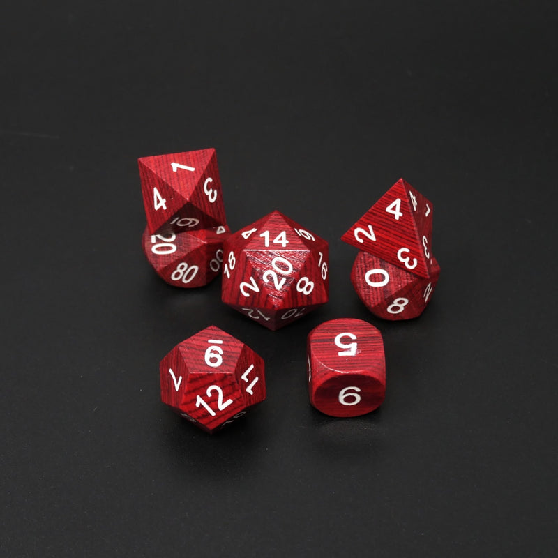 Redwood Forest - 7 Piece DnD Dice Set | Wood RPG Gaming Dice