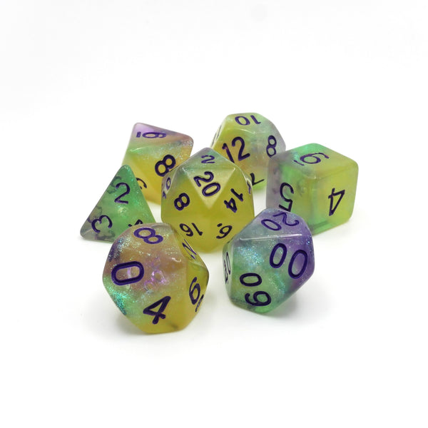 Witches' Living Brew - 7 Piece DnD Dice Set | Acrylic RPG Gaming Dice