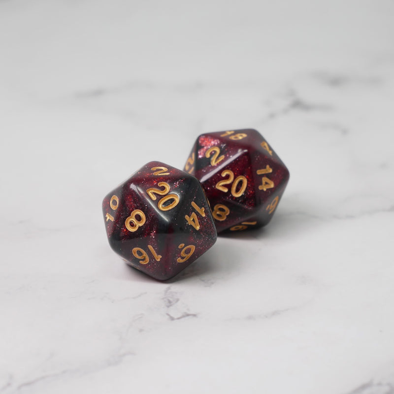 Blood and Wine - 11 Piece DnD Dice Set | Acrylic RPG Gaming Dice