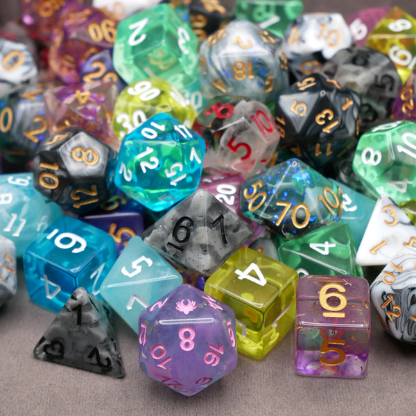 Mystery Dice Bundle - 5 DnD Dice Sets | Acrylic RPG Gaming Dice