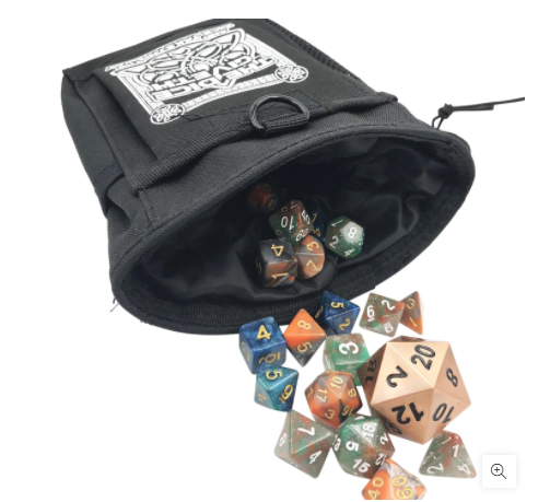 6th Day of Crit-mas: Black ‘Dice Giveth’ Dice Bags 50% off!