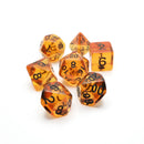 Amber Ingots - 7 Piece DnD Dice Set | Acrylic RPG Gaming Dice
