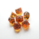 Amber Ingots - 7 Piece DnD Dice Set | Acrylic RPG Gaming Dice