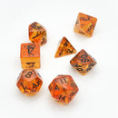 Amber Ingots - 7 Piece DnD Dice Set | Acrylic RPG Gaming Dice
