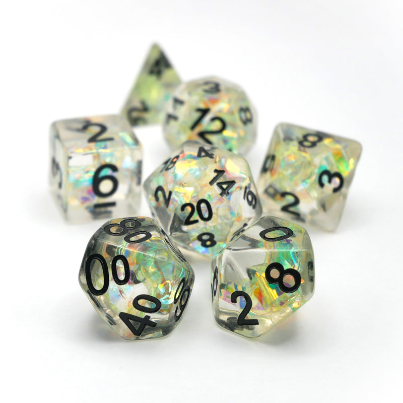 Aurora Borealis - 7 Piece DnD Dice Set | Acrylic RPG Gaming Dice