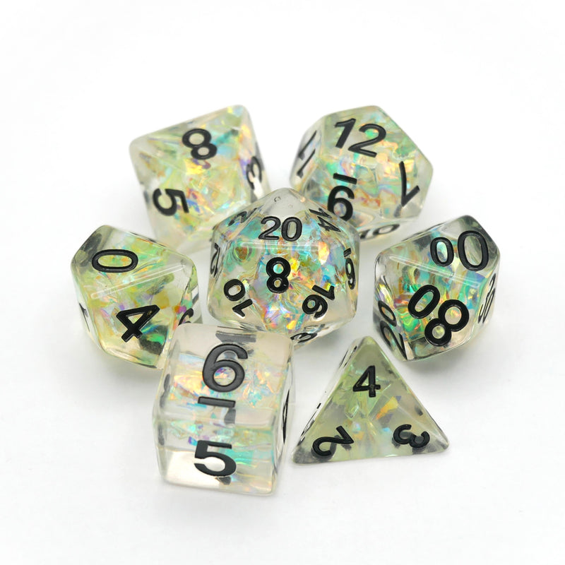 Aurora Borealis - 7 Piece DnD Dice Set | Acrylic RPG Gaming Dice