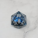 Blue Slaadi's Eye - 7 Piece Moving Eye DnD Dice Set | Acrylic RPG Gaming Dice