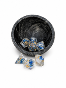 Azure Wilds – Blue Flower 7-Piece Resin D&D Dice Set
