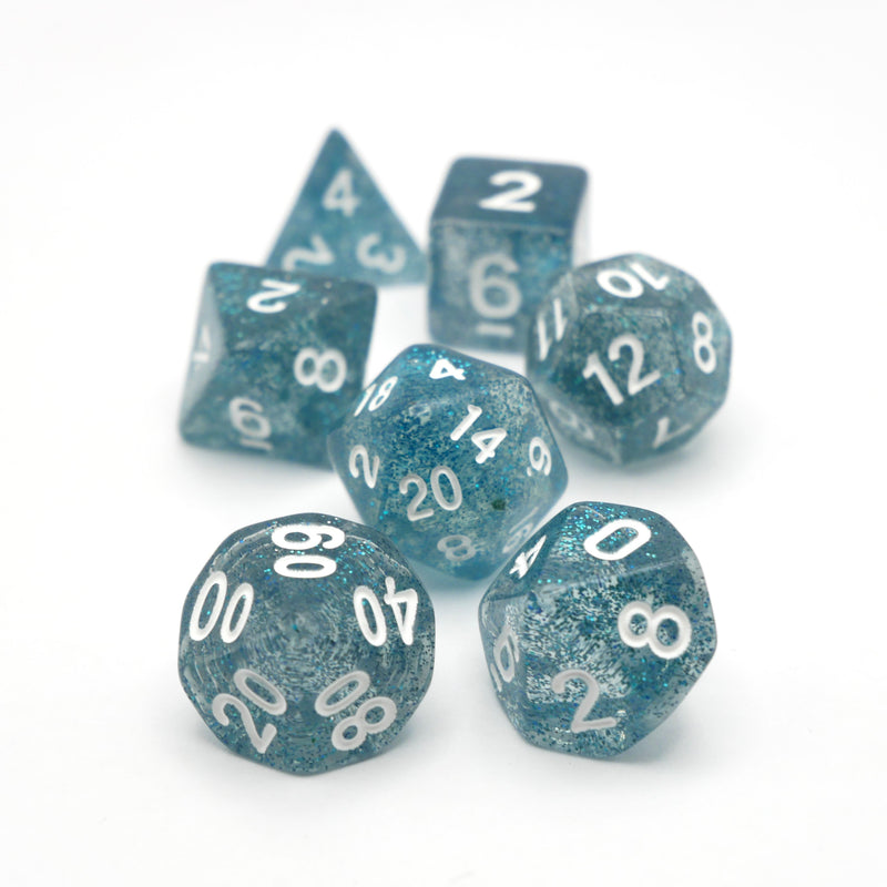 Essence of Blue Raspberry - 7 Piece DnD Dice Set | Acrylic RPG Gaming Dice