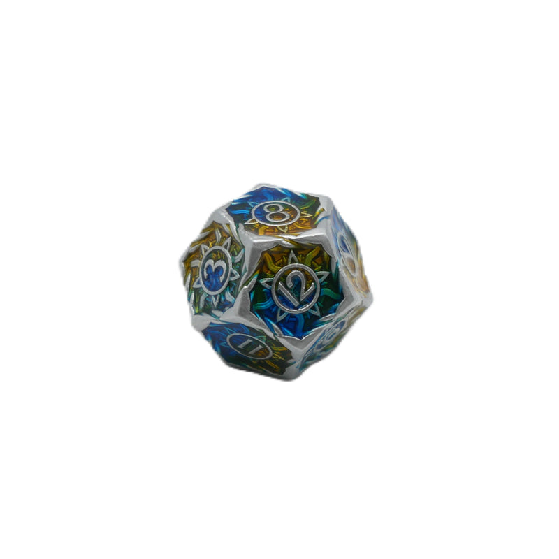 Coastal Shield - 7 Piece DnD Dice Set | Metal RPG Gaming Dice