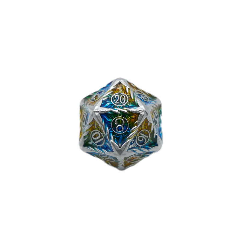 Coastal Shield - 7 Piece DnD Dice Set | Metal RPG Gaming Dice