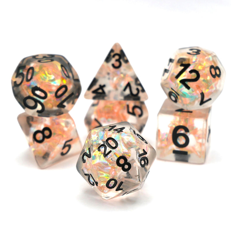 Coronal Spark - 7 Piece DnD Dice Set | Acrylic RPG Gaming Dice