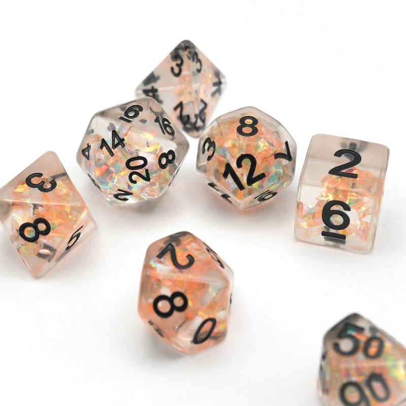 Coronal Spark - 7 Piece DnD Dice Set | Acrylic RPG Gaming Dice