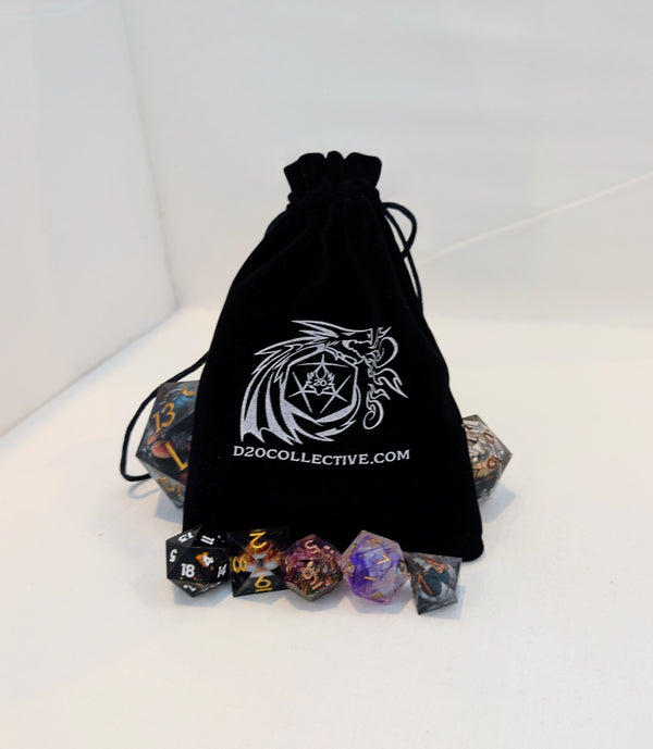 Dice Giveth and Taketh Velvet Pouch
