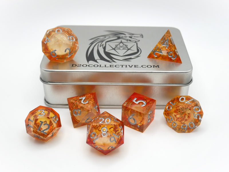 Elixir of Enchantment - 7 Piece Liquid Core DnD Dice Set | Acrylic RPG Gaming Dice