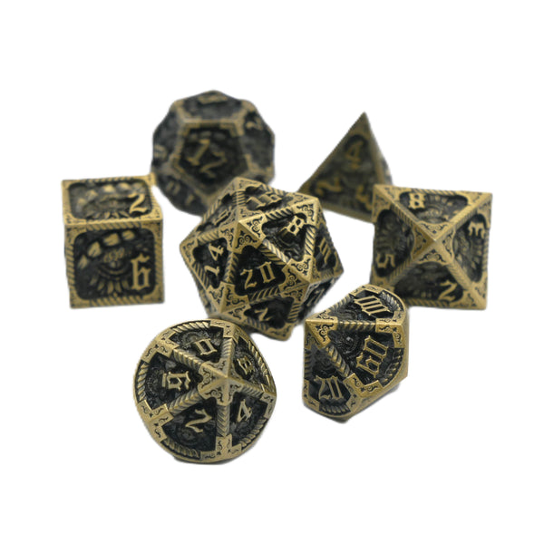 Eye of the Ancients - 7 Piece DnD Dice Set | Metal RPG Gaming Dice