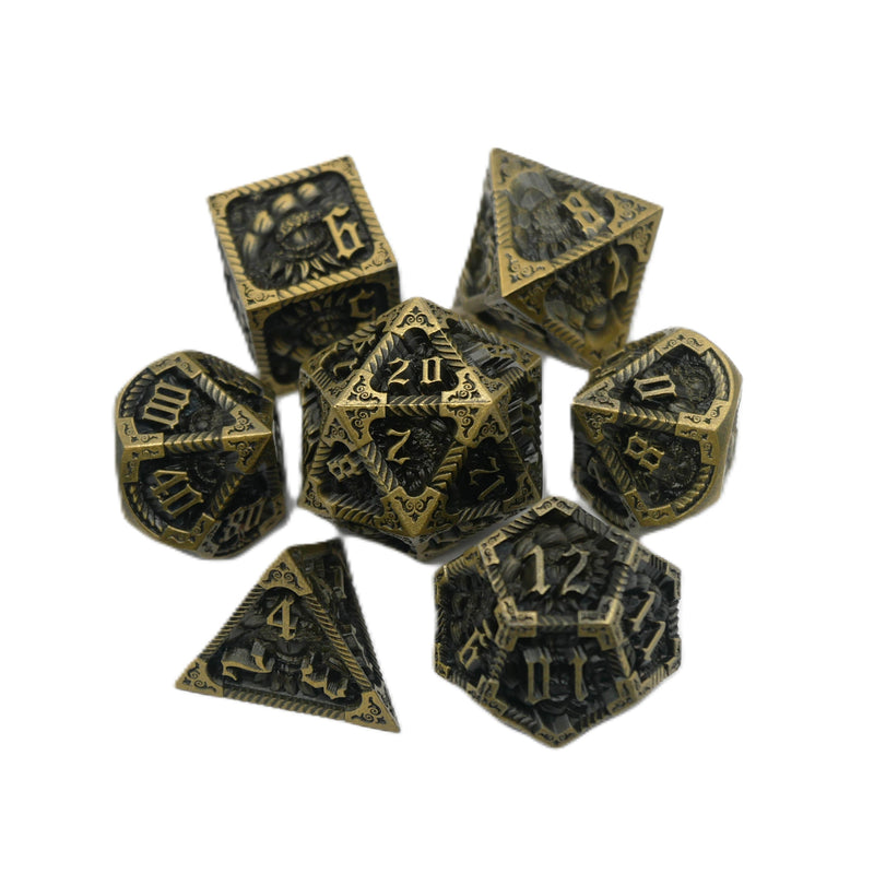 Eye of the Ancients - 7 Piece DnD Dice Set | Metal RPG Gaming Dice