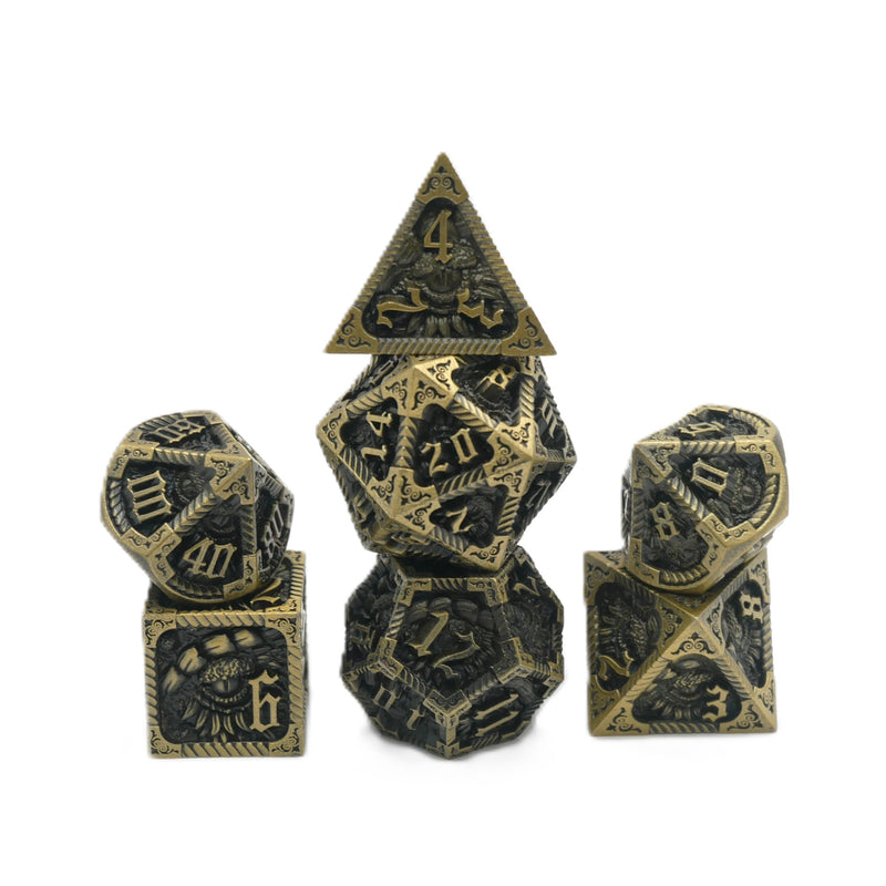 Eye of the Ancients - 7 Piece DnD Dice Set | Metal RPG Gaming Dice