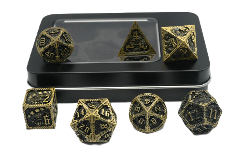 Eye of the Ancients - 7 Piece DnD Dice Set | Metal RPG Gaming Dice