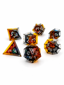 Alchemist’s Fire – 7-Piece D&D Dice Set | Amber & Orange Dice
