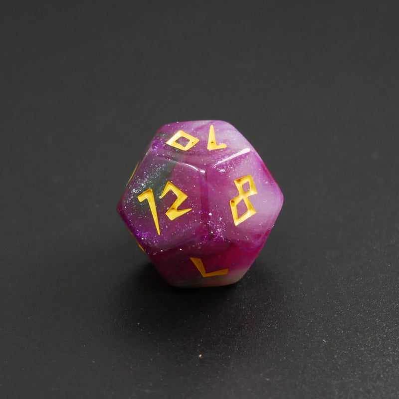 Purple Glitter D&D D20 Dice Necklace