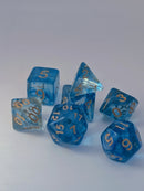 Frost Light - 7 Piece DnD Dice Set | Acrylic RPG Gaming Dice