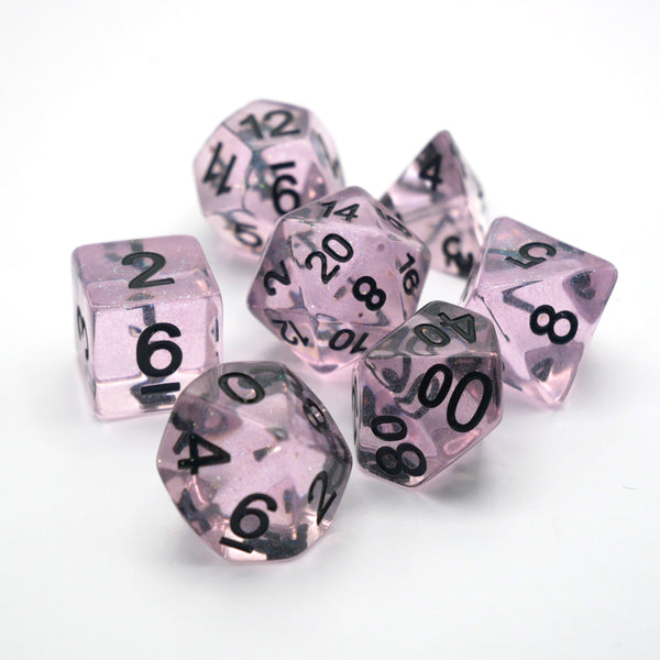 Frozen Blossom - 7 Piece DnD Dice Set | Acrylic RPG Gaming Dice