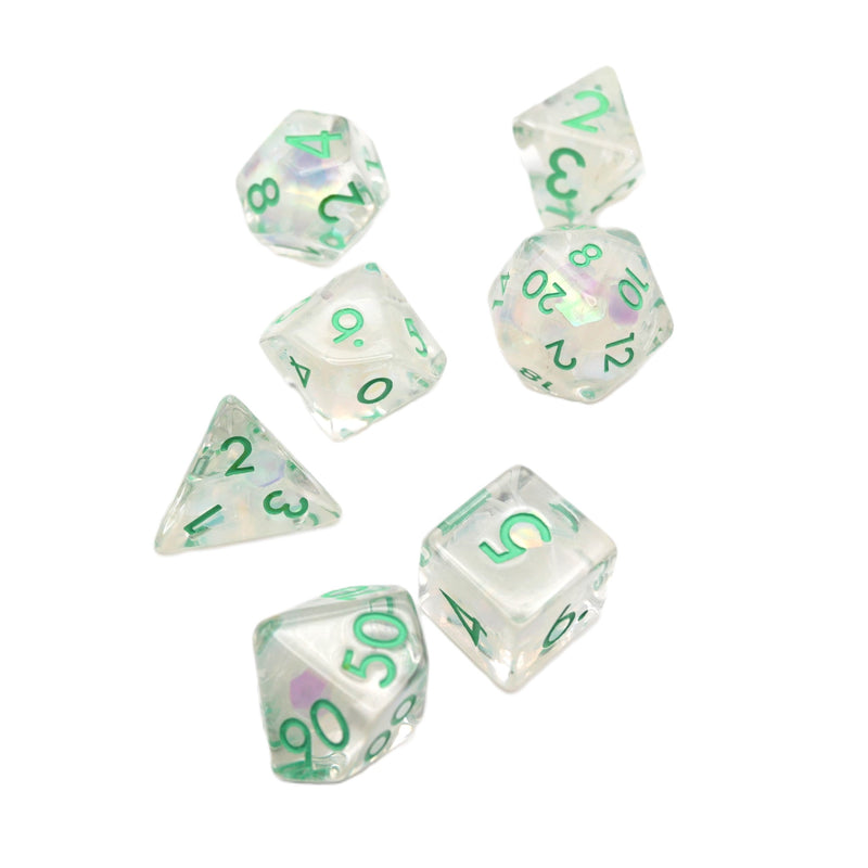 Frosted Meadow - 7 Piece DnD Dice Set | Acrylic RPG Gaming Dice