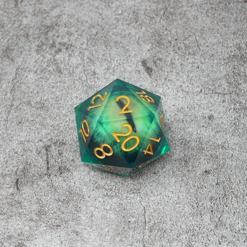 Gormagon's Eye | Giant D20 Moving Eye DnD Dice | Acrylic RPG Gaming Dice