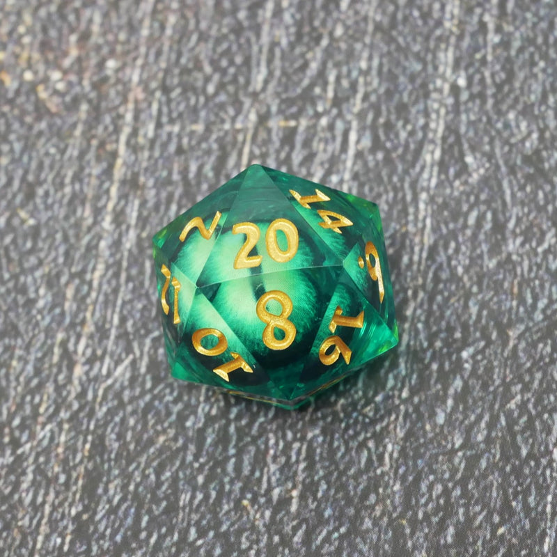 Gormagon's Eye |  7 Piece Moving Eye DnD Dice Set | Acrylic RPG Gaming Dice