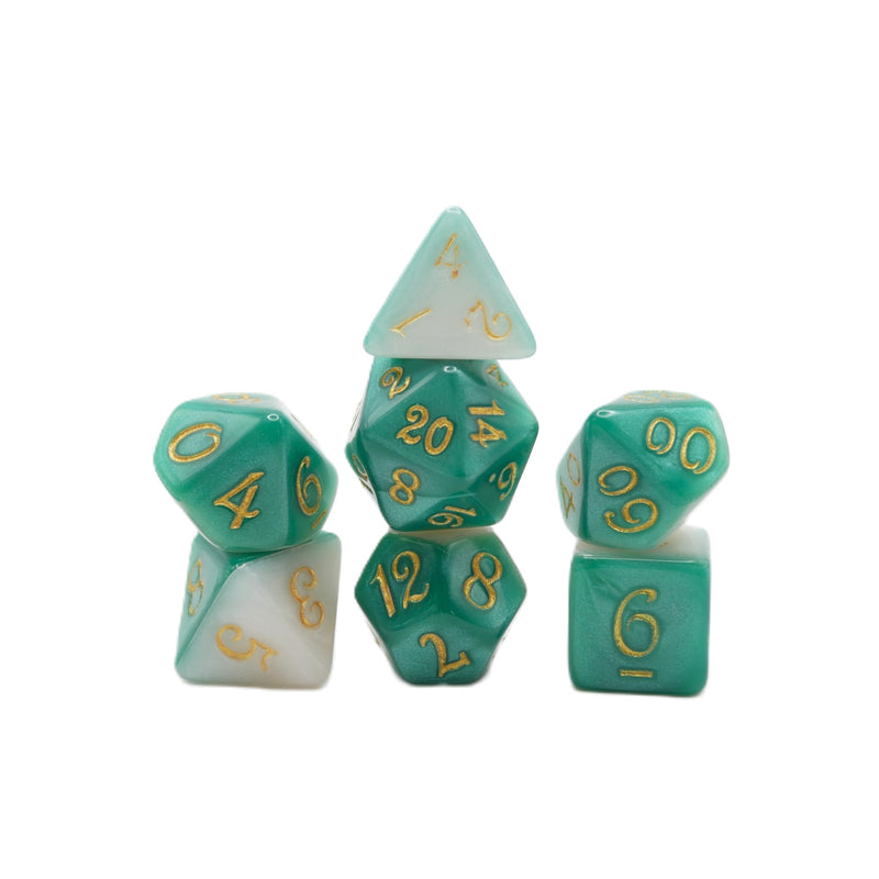 Two-Faced Iguana - 7 Piece DnD Dice Set | Acrylic RPG Gaming Dice