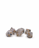 Moonlight Mist – White and Grey  7-Piece Resin D&D Dice Set