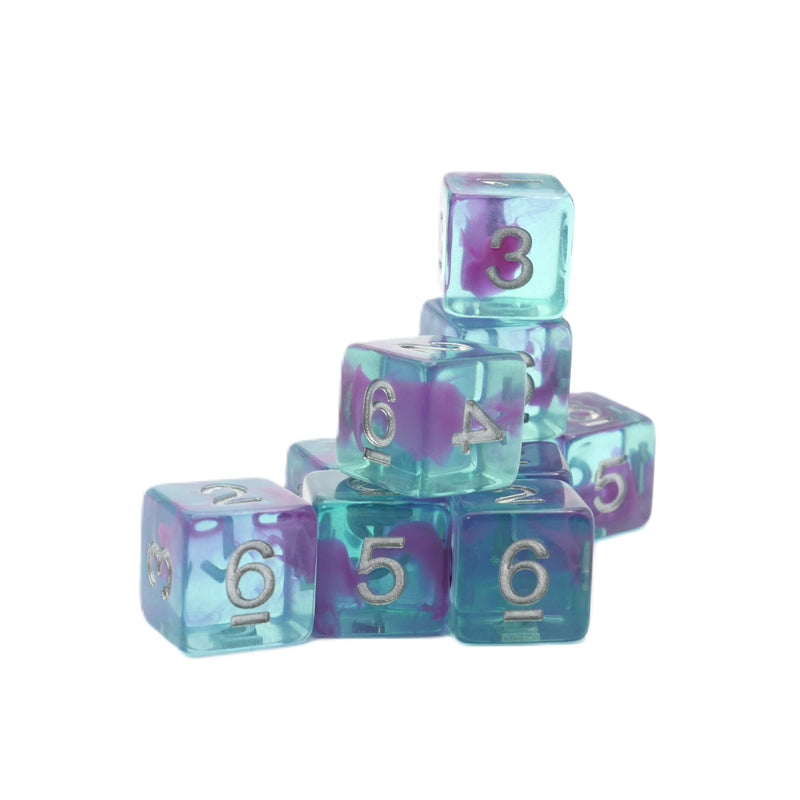 Jellyfish Essence 10d6 - DnD Dice Set | Acrylic RPG Gaming Dice