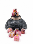 Heart of Shadows – Rose & Black Resin 10d6 Dice Set