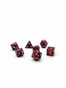 Bloodforged – Black & Crimson 7-Piece Metal D&D Dice Set