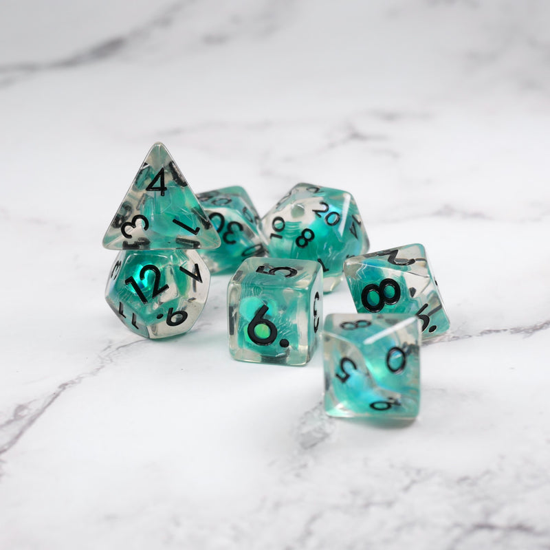 Ocean Reflections - 7 Piece DnD Dice Set | Acrylic RPG Gaming Dice