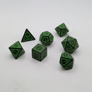 Magic Flame (Green) - "Enchanted Ent" - 7 Piece DnD Dice Set | Acrylic RPG Gaming Dice