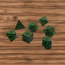 Magic Flame (Green) - "Enchanted Ent" - 7 Piece DnD Dice Set | Acrylic RPG Gaming Dice