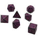 Magic Flame (Purple) - "Enchanted Royalty" - 7 Piece DnD Dice Set | Acrylic RPG Gaming Dice