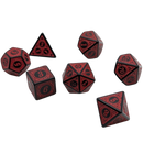Magic Flame (Red) - "Enchanted Demon" - 7 Piece DnD Dice Set | Acrylic RPG Gaming Dice