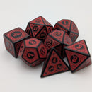 Magic Flame (Red) - "Enchanted Demon" - 7 Piece DnD Dice Set | Acrylic RPG Gaming Dice