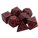 Magic Flame (Red) - "Enchanted Demon" - 7 Piece DnD Dice Set | Acrylic RPG Gaming Dice