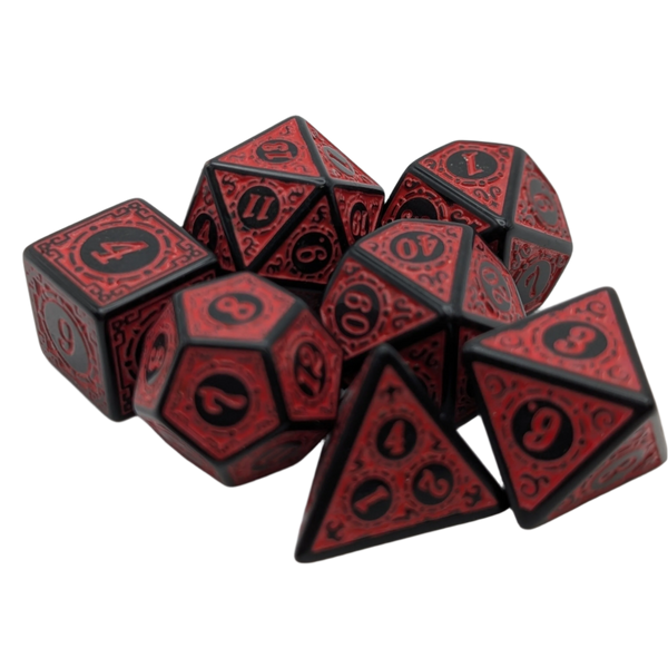Enchanted Demon - 7 Piece DnD Dice Set | Acrylic RPG Gaming Dice