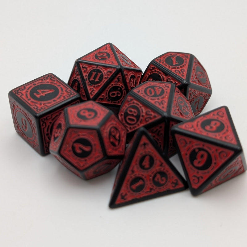 Enchanted Demon - 7 Piece DnD Dice Set | Acrylic RPG Gaming Dice
