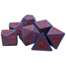 Magic Flame (Red Blue) - "Enchanted Hero" - 7 Piece DnD Dice Set | Acrylic RPG Gaming Dice