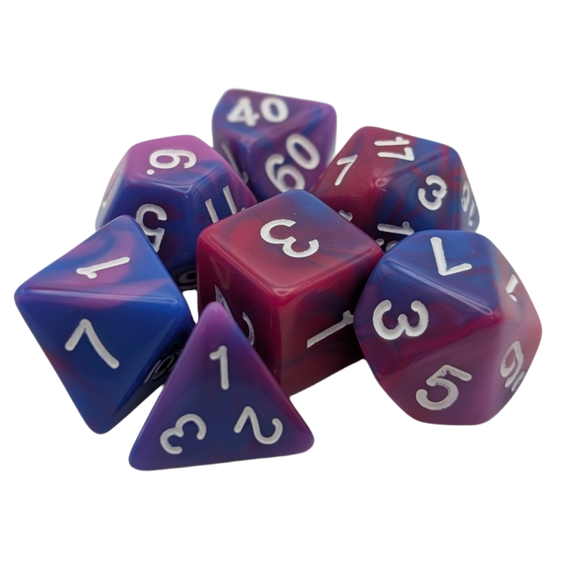 Fantasy Imagination - 7 Piece DnD Dice Set | Acrylic RPG Gaming Dice