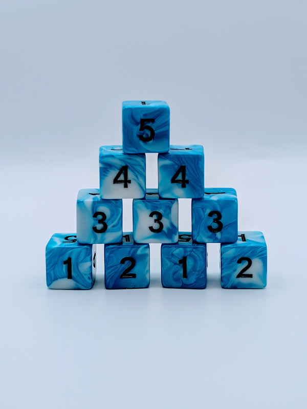 Icelight Sigil 10d6 - DnD Dice Set | Acrylic RPG Gaming Dice