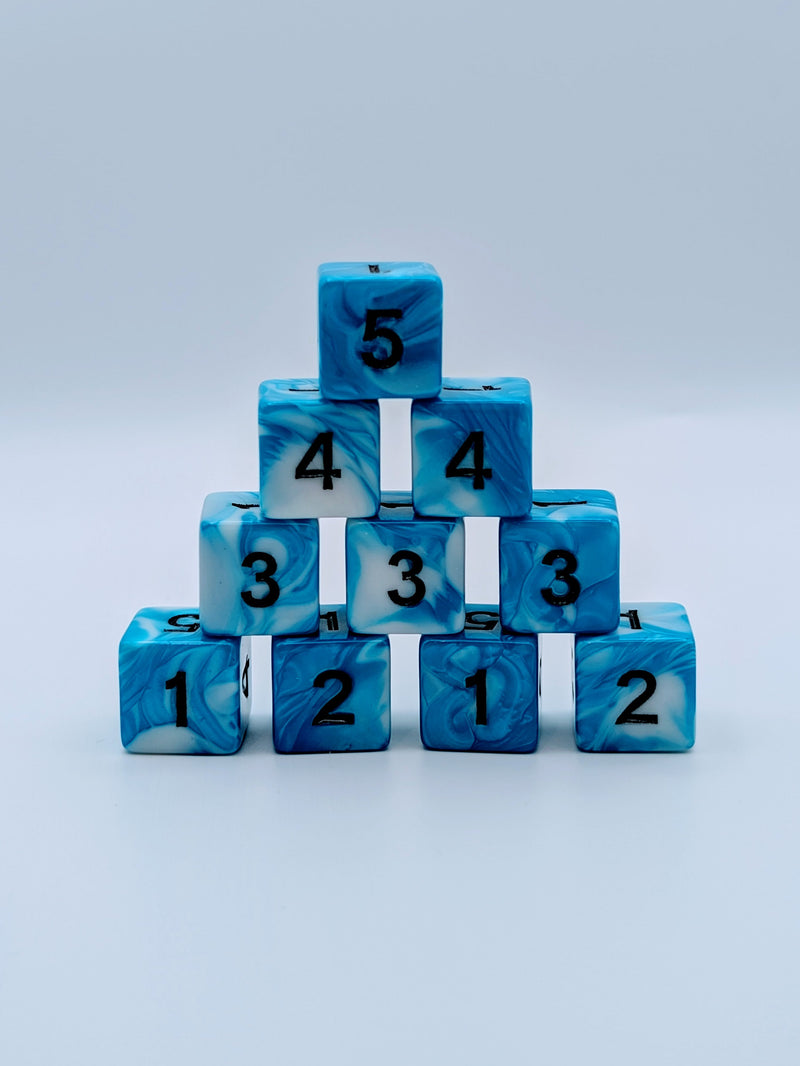 Icelight Sigil 10d6 - DnD Dice Set | Acrylic RPG Gaming Dice